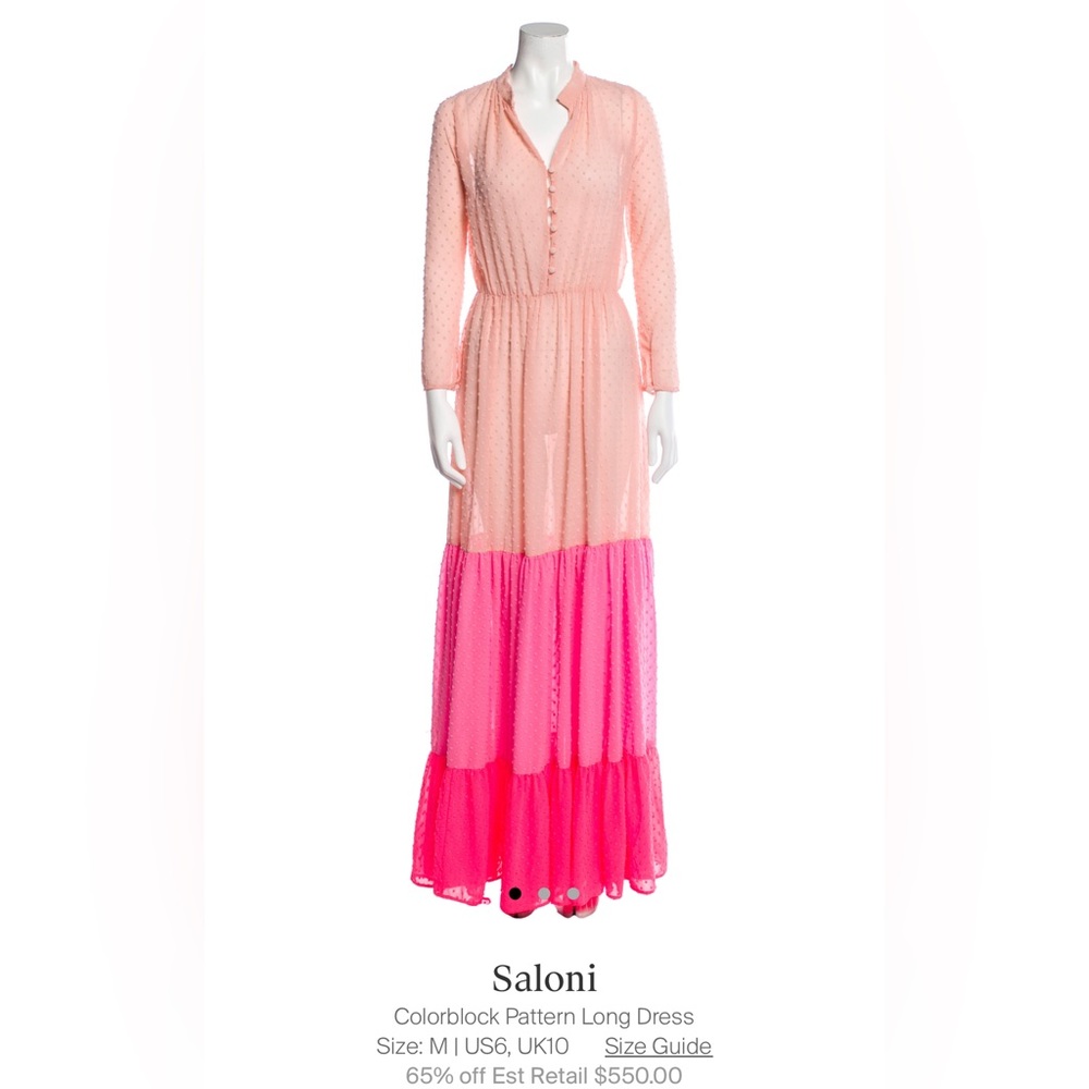 Saloni Pink Color Block Maxi